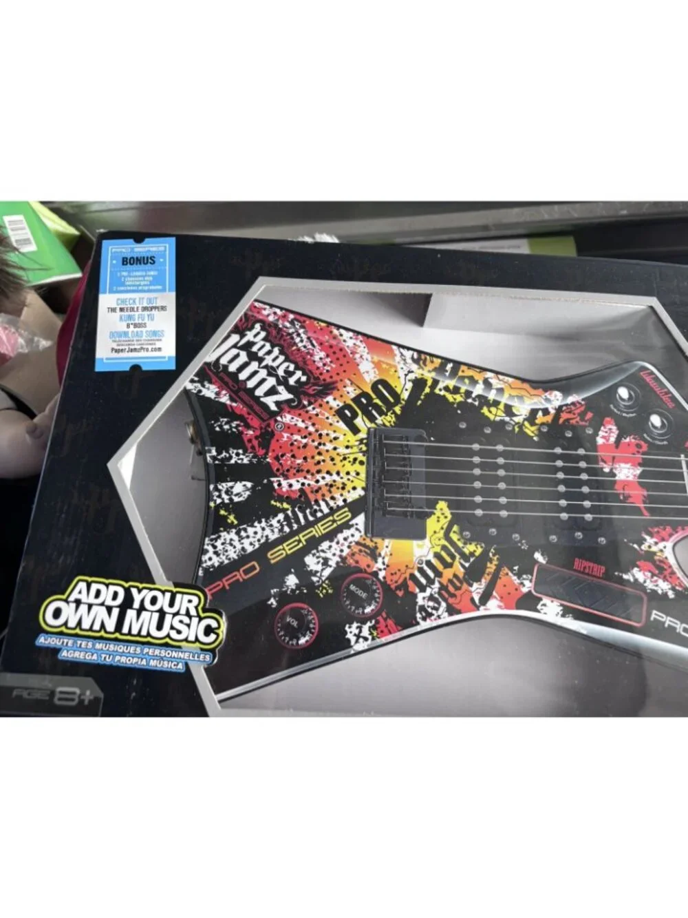 Paper Jamz Pro Series Guitar Red Yellow #6288 Instant Rock Star With Amp